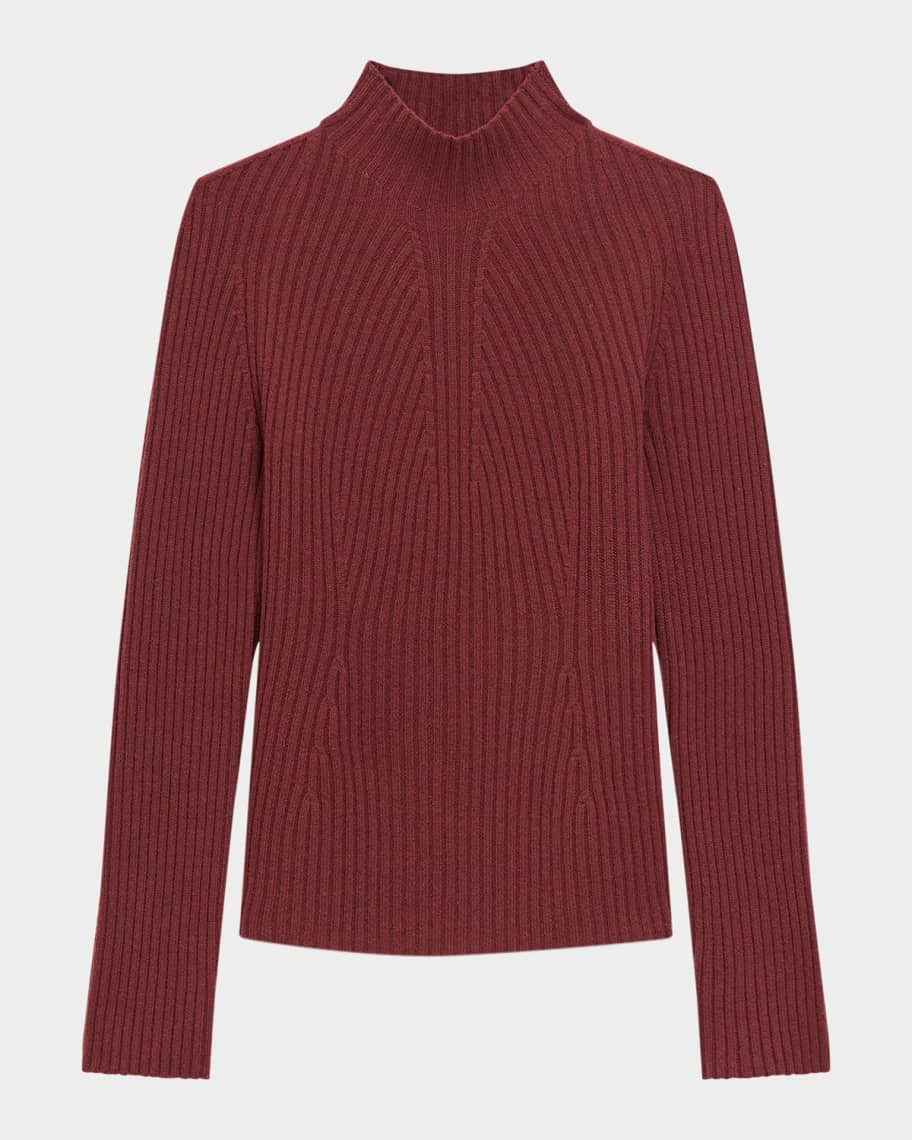 Theory Cashmere Rib Mock-Neck Sweater | Neiman Marcus