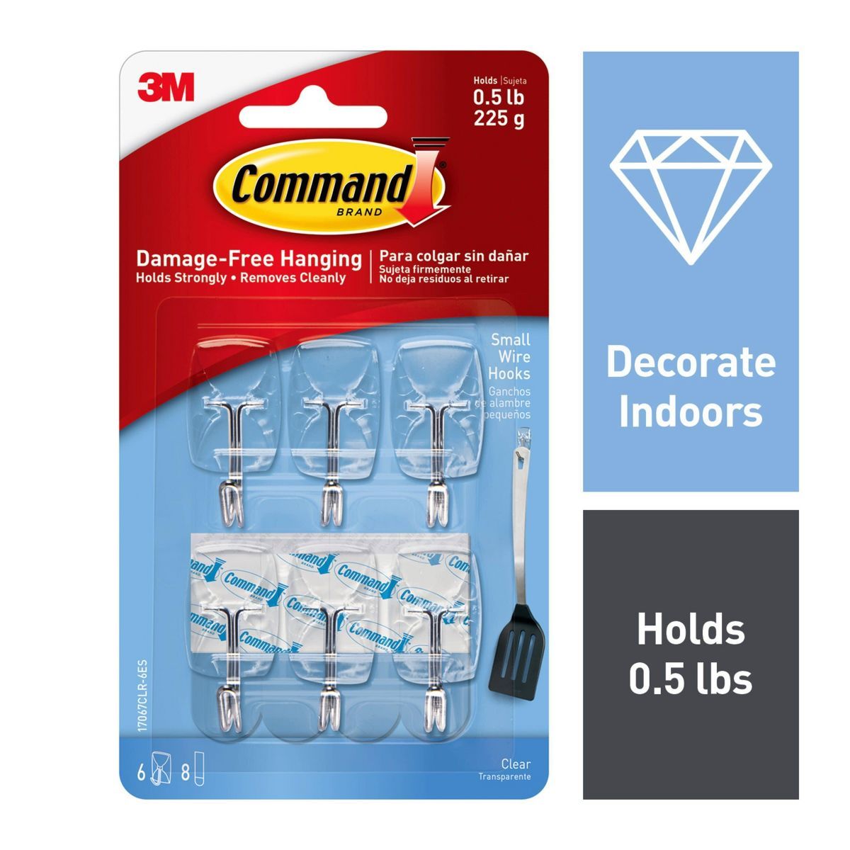 Command Small Sized Wire Decorative Hooks Clear | Target