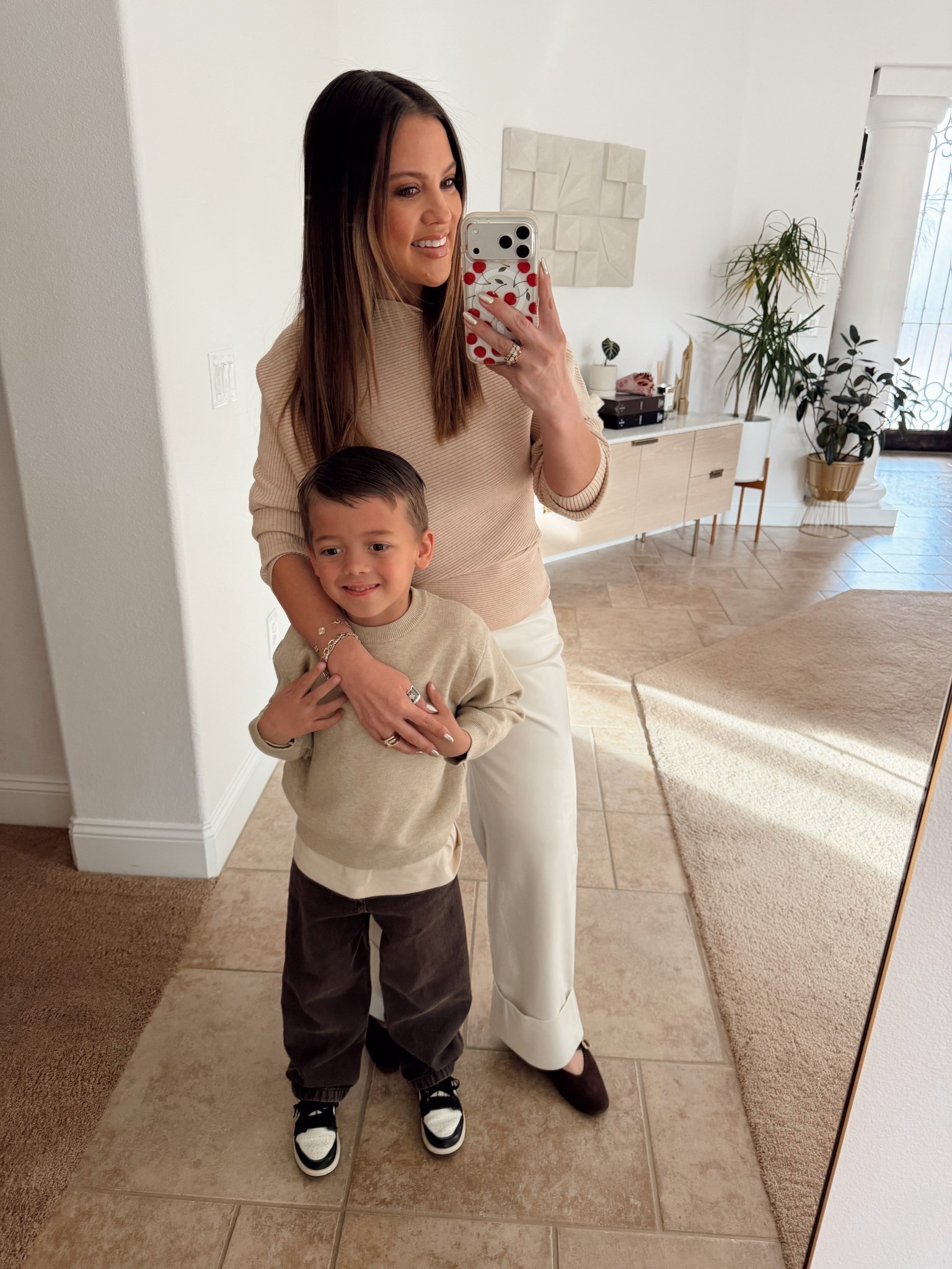 What I wore to my niece’s baptism. Medium in the sweater and size 8 in the pants  