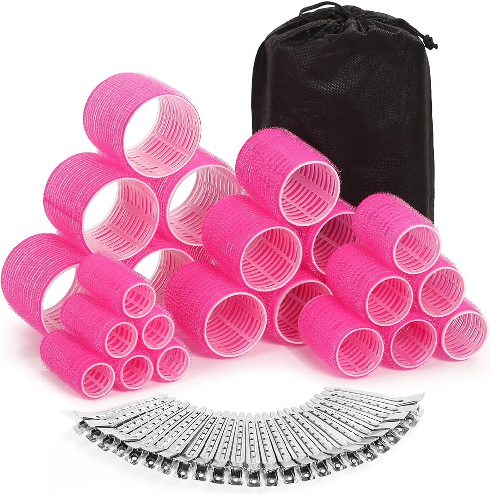Rollers Hair Curlers 49 Pcs Set with 24Pcs Self Grip Hair Rollers 4 Sizes and 24 Pcs Hair Clips f... | Amazon (CA)