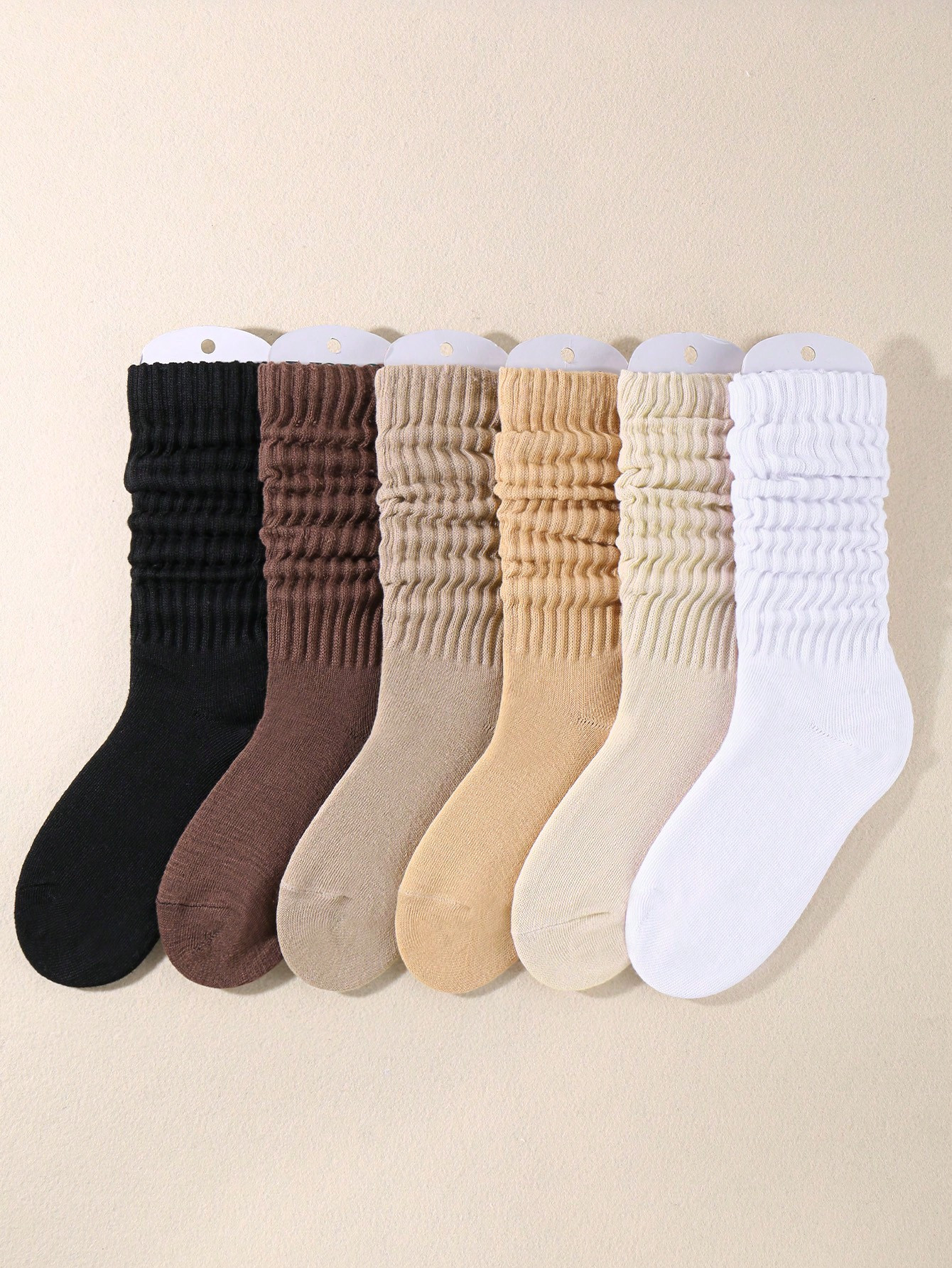 6pairs Women's Fall Winter Slouch Knit Socks Women Scrunch Socks Women Scrunchie Socks women crew... | SHEIN