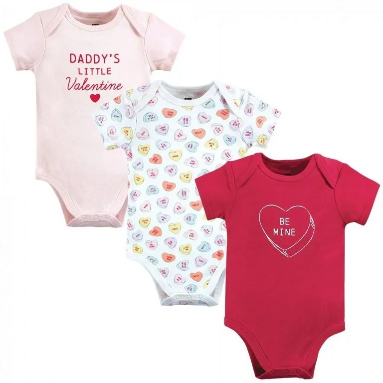 Hudson Baby Infant Girl Cotton Bodysuits, Be Mine Valentine, 0-3 Months - Walmart.com | Walmart (US)