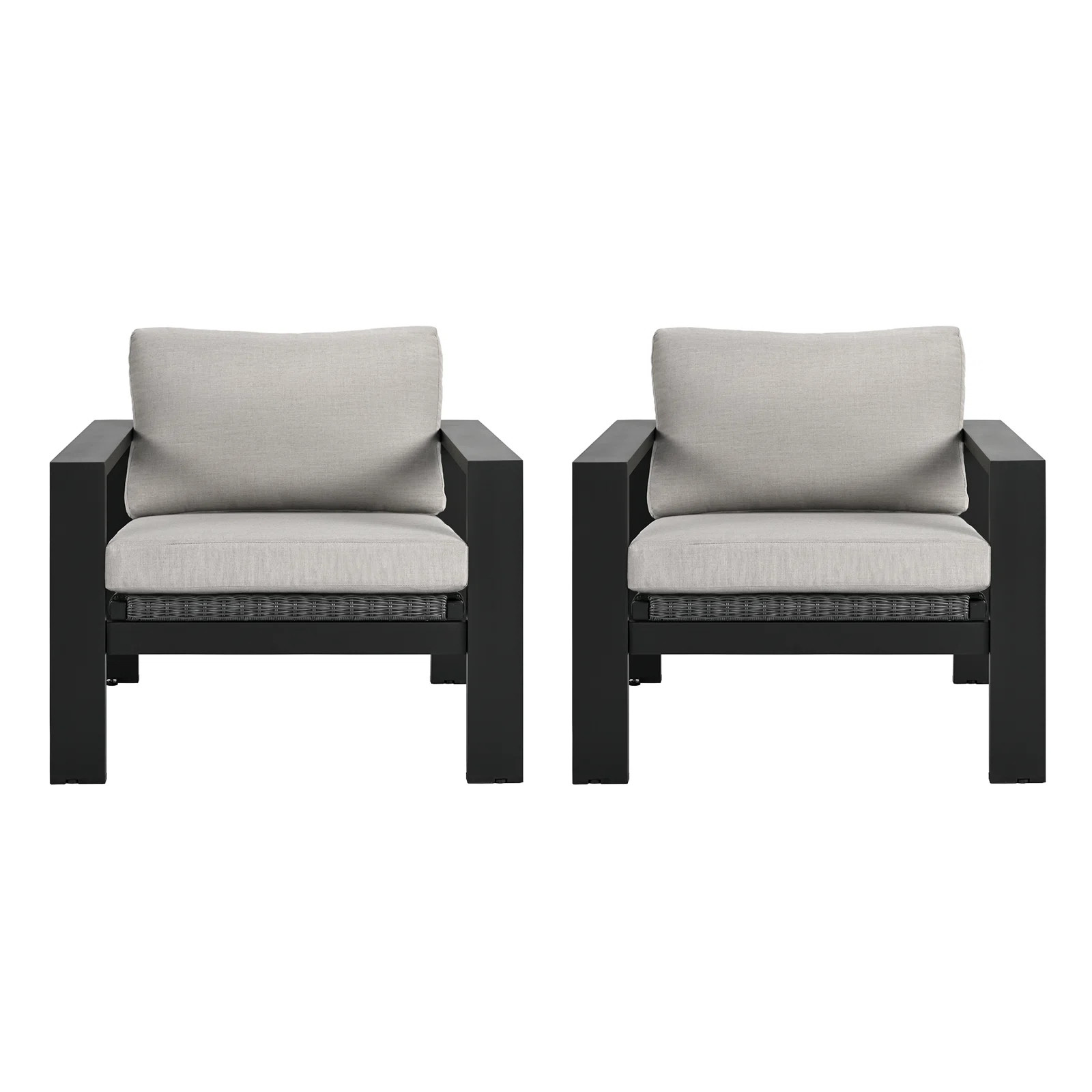 Joss & Main Caputo Aluminum & Rattan Patio Chairs With Light Gray Cushions | Joss & Main | Joss & Main