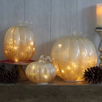 Member's Mark Pre-Lit Glass Pumpkins, Set of 3 | Sam's Club