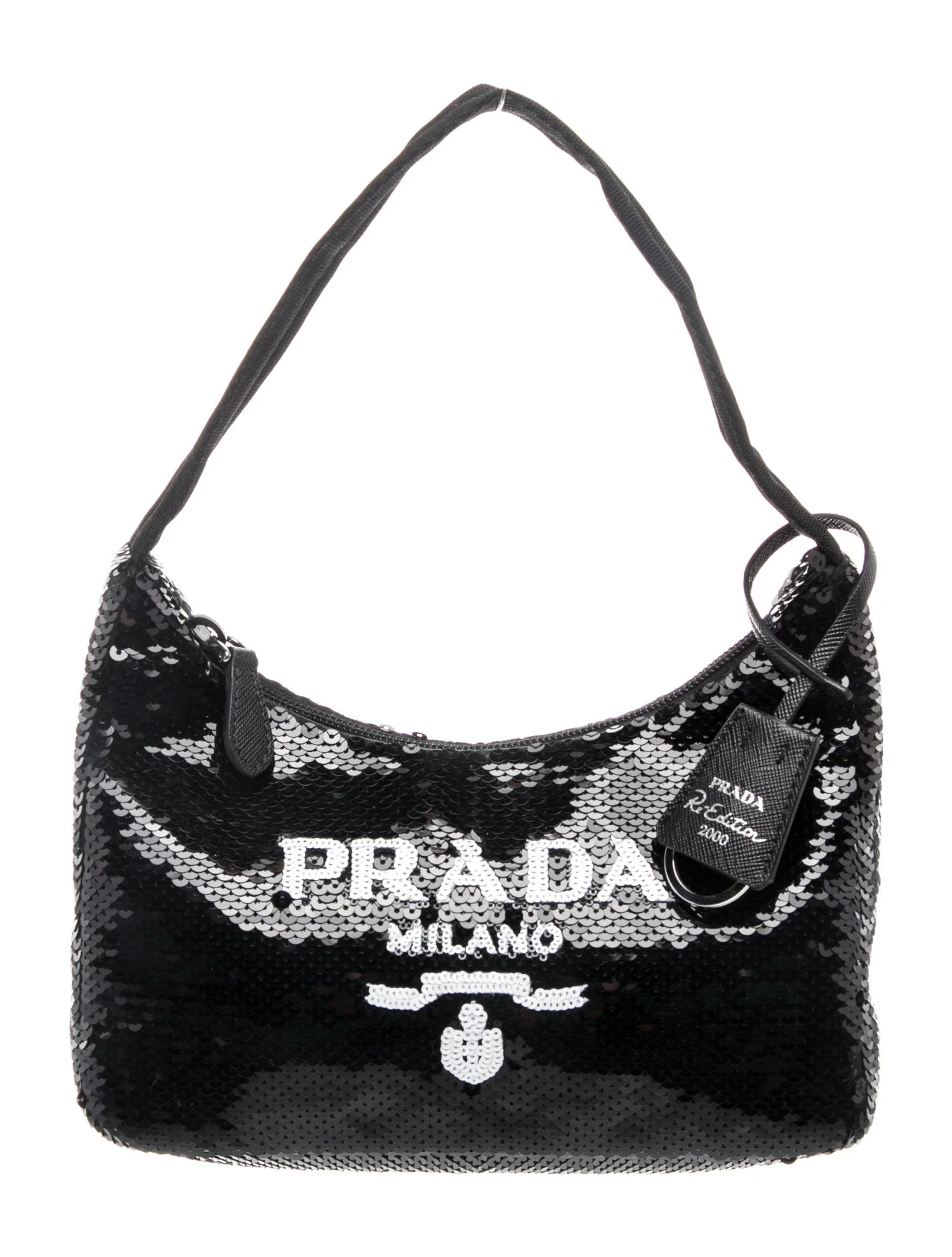 Prada Sequins Re-Edition 2000 w/ Tags - Black Shoulder Bags, Handbags - PRA1204559 | The RealReal | The RealReal
