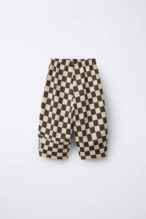 CHECKERBOARD BALLOON PANTS | Zara US