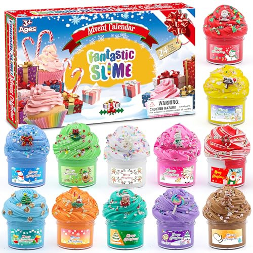 Ylovetoys Slime Advent Calendar 2025 Christmas Countdown Calendars Toys for Boys Girls 24 Days DIY Fluffy Slime Kit for Kids Surprise Gift Toys for Toddler Kids Teens Christmas Party Favor Gifts | Amazon (US)
