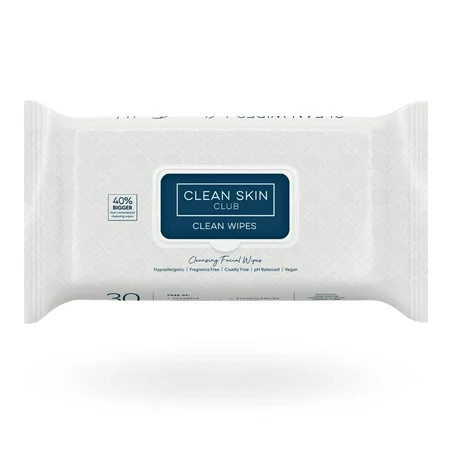 Clean Skin Club Premium Face Wipes Makeup Removing Towelettes 30 Count | Walmart (US)