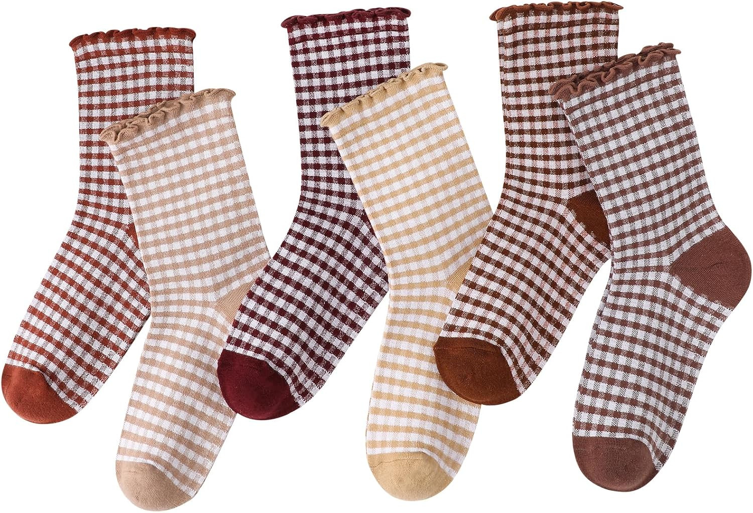 Women Ruffle Striped Frilly Socks | Amazon (US)