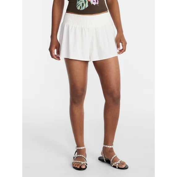 No Boundaries Smocked Waist Shorts, 2’’ Inseam, Women's XXS-XXL - Walmart.com | Walmart (US)