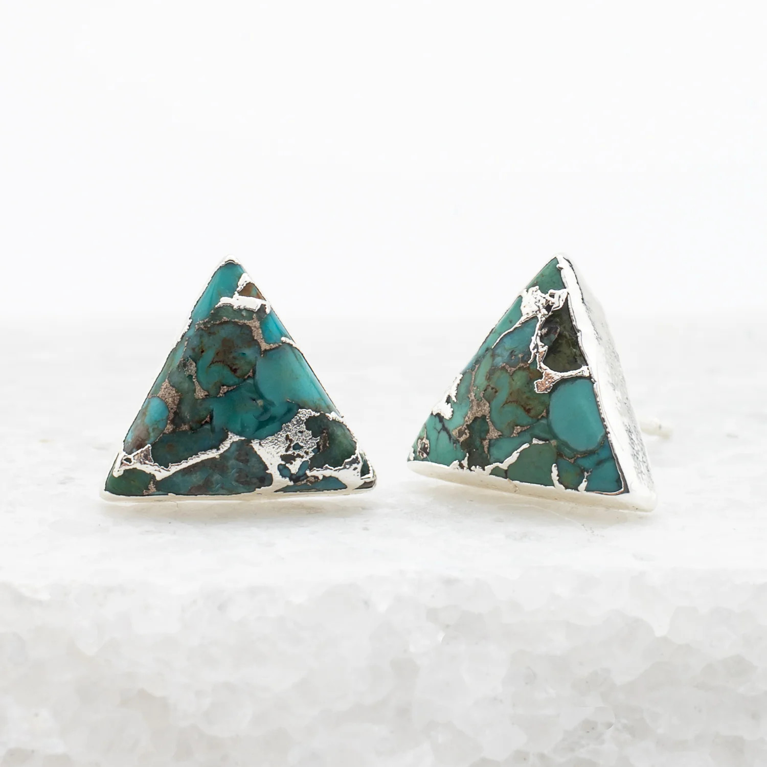 Ellie Triangle Turquoise Studs in Sterling Silver | Starfish Project