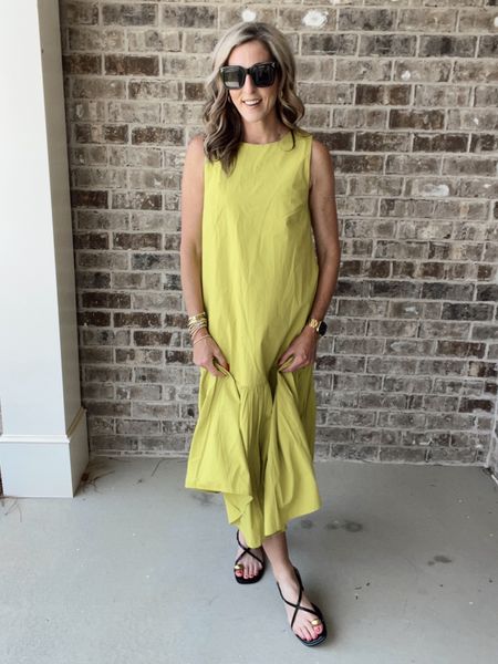 The drop loose sleeveless wide him poplin maxi dress comes in multiple colors wearing a size small

#LTKfindsunder100 #LTKover40 #LTKstyletip