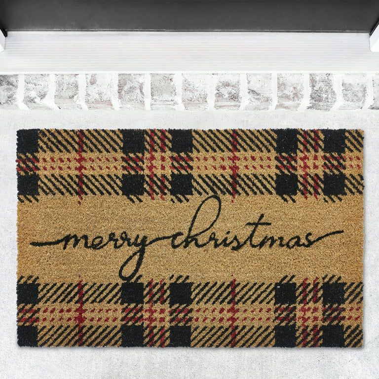 My Texas House Merry Christmas Holiday Coir Outdoor Doormat, 18" x 30" | Walmart (US)