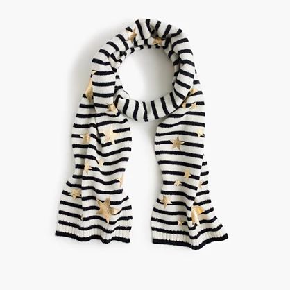 Girls' striped knit scarf with gold stars | J.Crew US