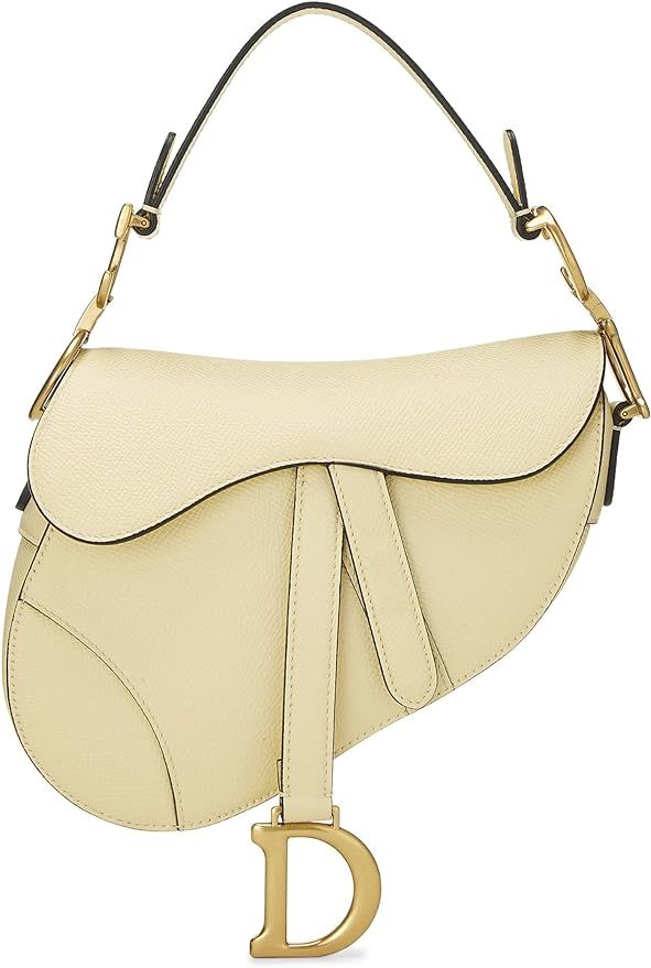 Amazon.com: Dior, Pre-Loved Cream Leather Saddle Bag Mini, Yellow : Luxury Stores | Amazon (US)