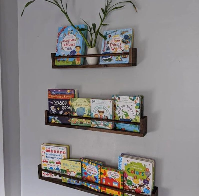 Nursery Bookshelf, Nursery Shelves, Children's Bookshelves, Floating Shelves, Bookshelves, Kid's ... | Etsy (US)