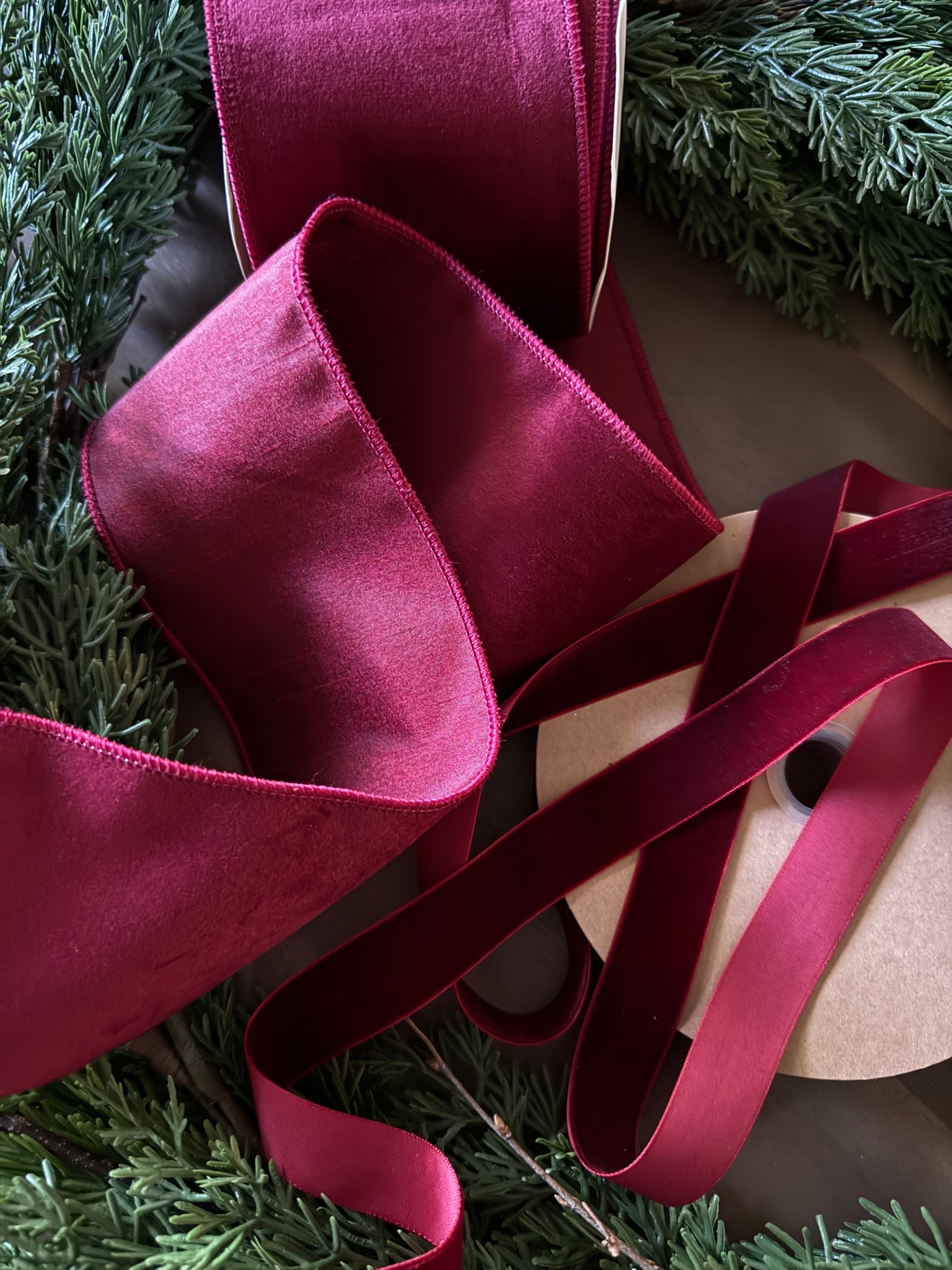 Burgundy wine colored velvet ribbon to consider for your Christmas decor 🍷 

4” wide velvet and silk wired ribbon and 1” wide velvet ribbon

Tons of colors available in each!

#LTKHome #LTKFindsUnder50 #LTKHoliday
