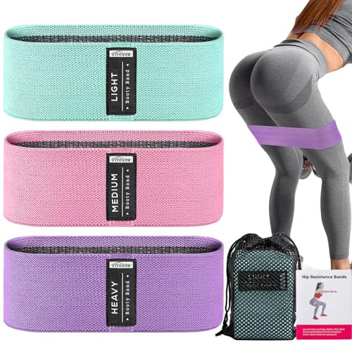 3 Levels Booty Bands Set, Resistance Bands for Working Out, Stretch Bands for Exercise Bands for Women Legs and Butt, Yoga Starter Set | Amazon (US)