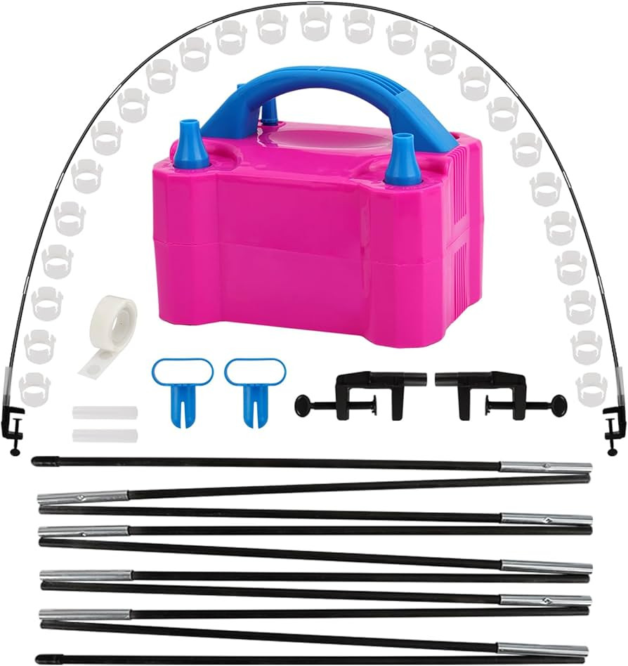 RUBFAC Balloon Arch Kit and Electric Balloon Pump, Balloon Arch Stand for Table Adjustable Frame with Electric Pump Bases Party Balloon Accessories for Birthday Party Baby Shower Festival Decorations | Amazon (US)
