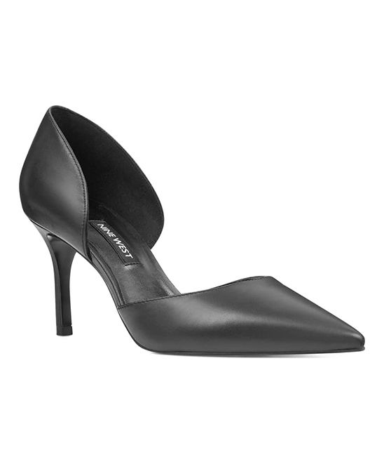 Nine West Women's Pumps KBL21 - Black Pointed Mossiel Leather D'Orsay Pump - Women | Zulily