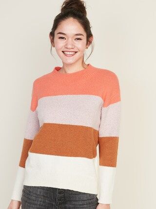 Cozy Color-Block Bouclé Sweater for Women | Old Navy (CA)