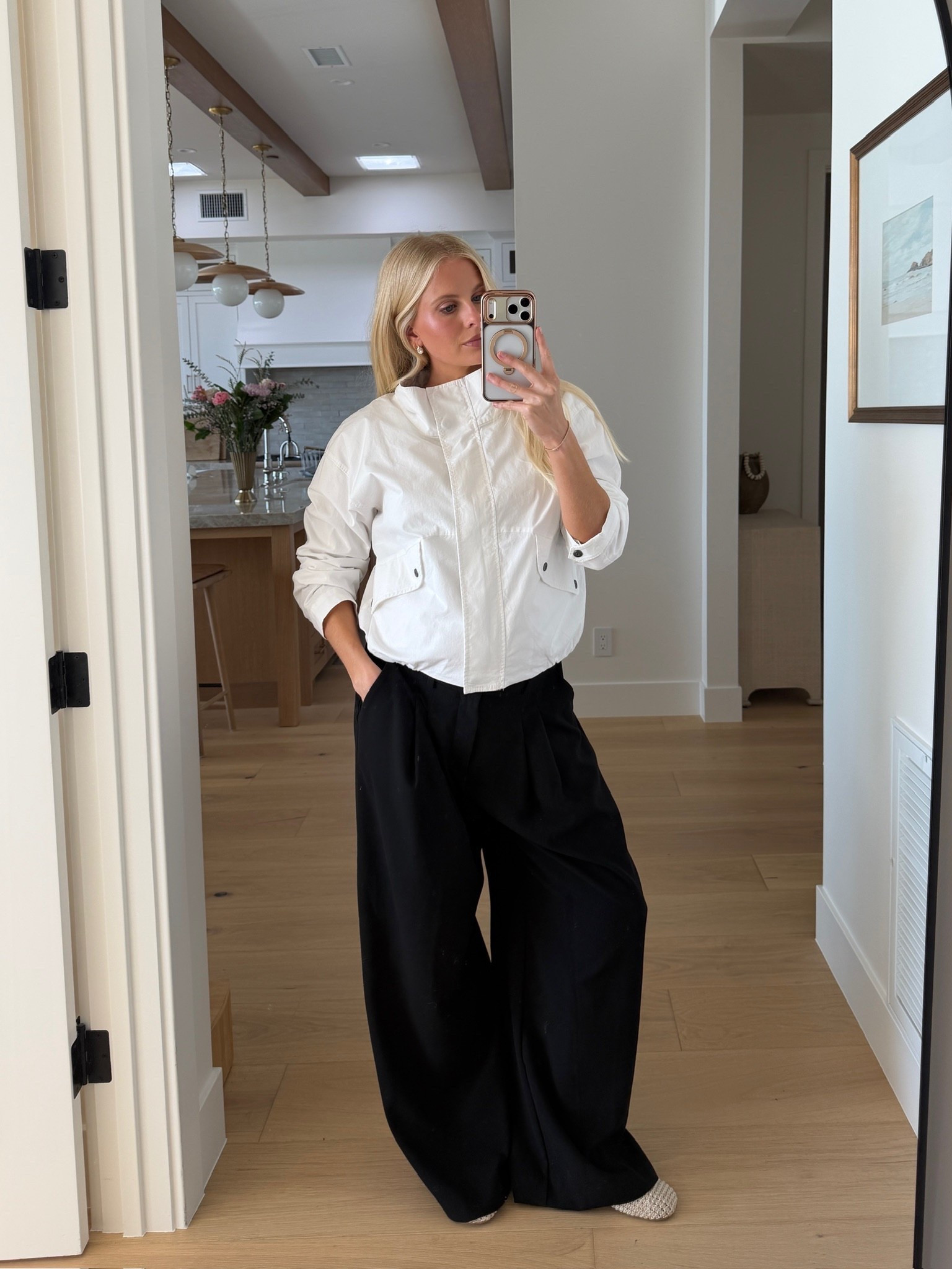 Wearing a med jacket, med in pants (sized up for pregnancy), shoes run tts! #kathleenpost

Spring transition, spring jacket, bump friendly, maternity

#LTKootd #LTKSeasonal #LTKBump