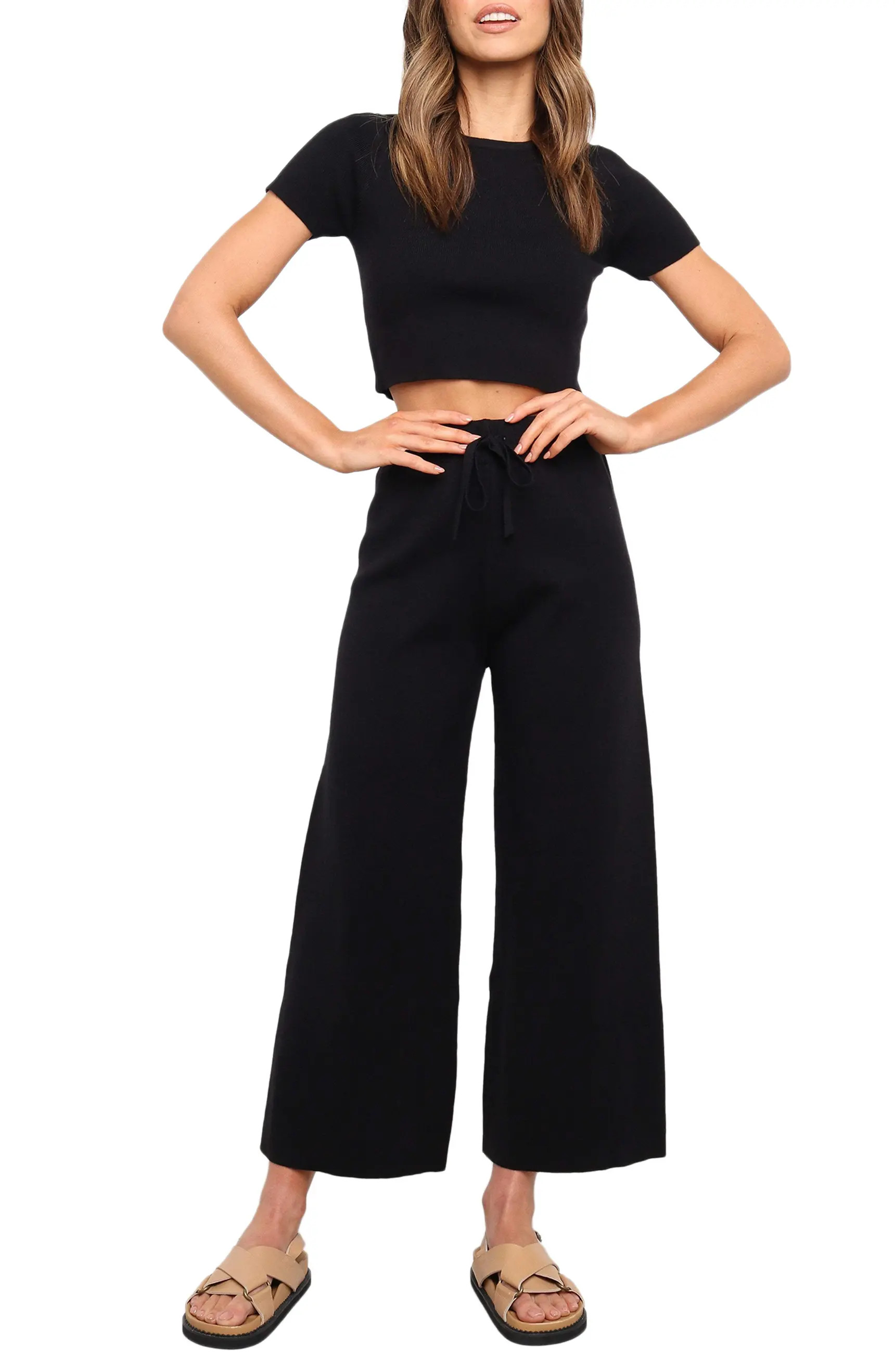 Petal & Pup Ayers Crop Sweater & Wide Leg Pants Set | Nordstrom | Nordstrom