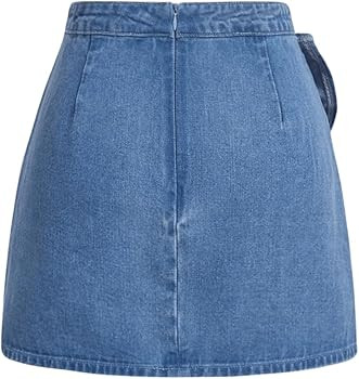 Floerns Women's High Waisted Big Bow Wrap Front Mini Bodycon Denim Skirts | Amazon (US)