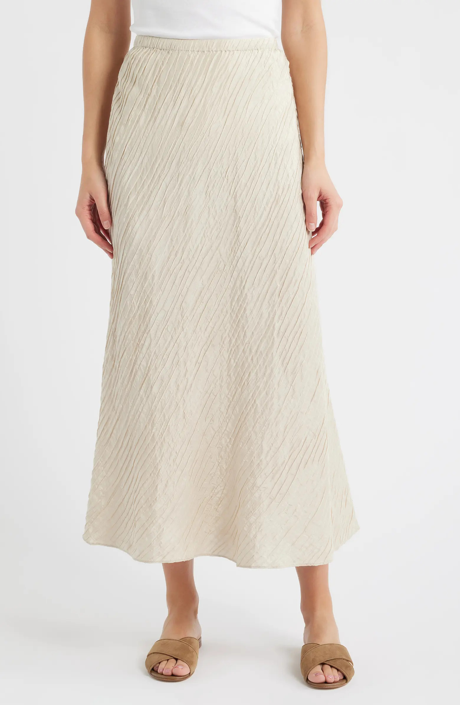 Stretch Silk Bias Cut Midi Skirt | Nordstrom