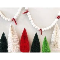 Red Candy Cane Forest Felt Ball Garland, Bunting, Banner | Etsy (US)
