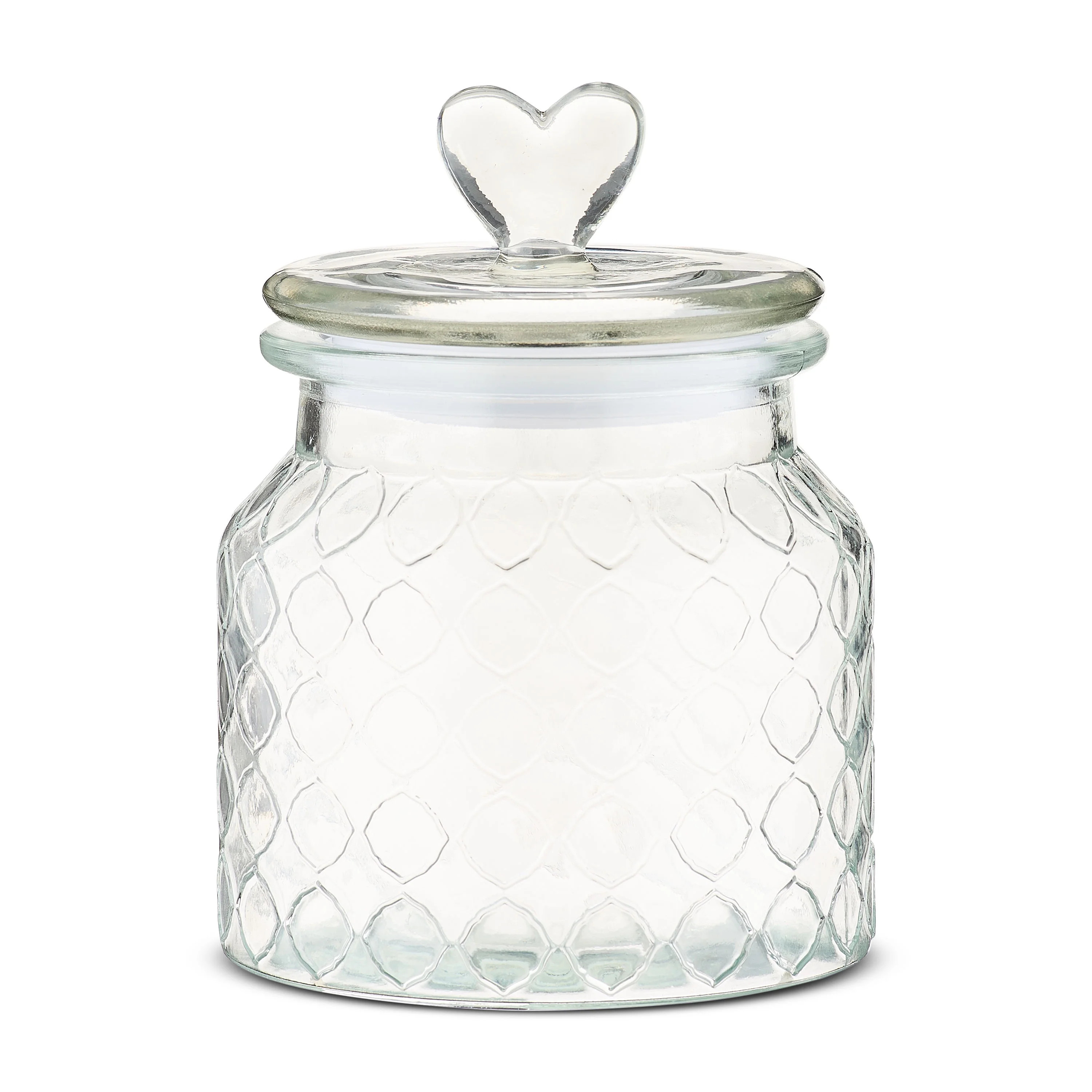 Clear Glass Jar with Lid and Heart-Shaped Knob, 6.25", Valentine's Day by Way To Celebrate | Walmart (US)