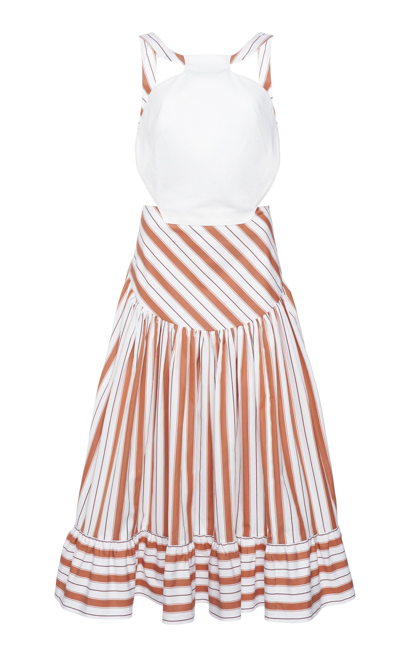 Flower Pot Striped Cotton Midi Dress | Moda Operandi (Global)