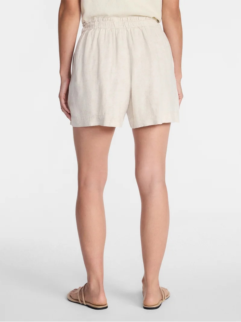 Time and Tru Women's Linen Blend Shorts, Sizes XS-XXXL - Walmart.com | Walmart (US)