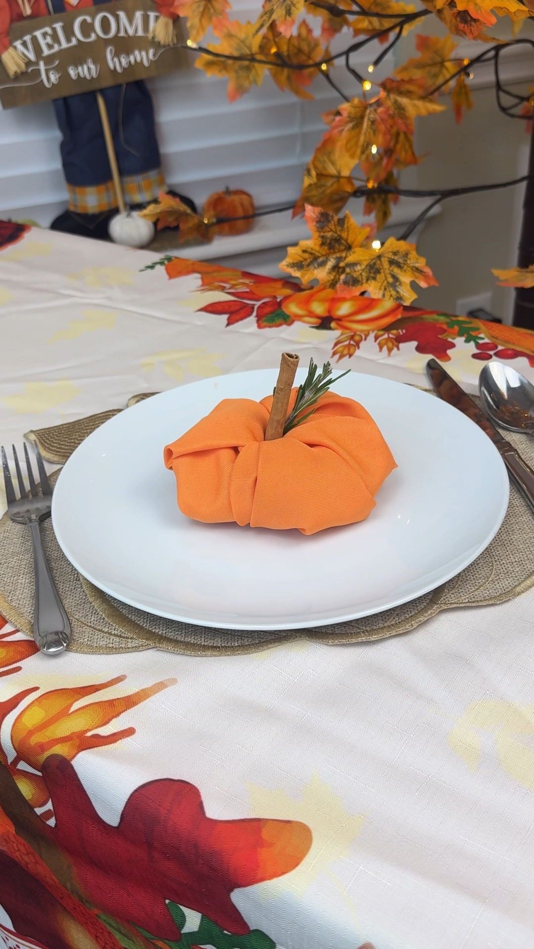 Pumpkin napkin fold. Thanksgiving tablescape. Thanksgiving table decor. DIY Thanksgiving.

#LTKSeasonal #LTKHoliday #LTKfoodie