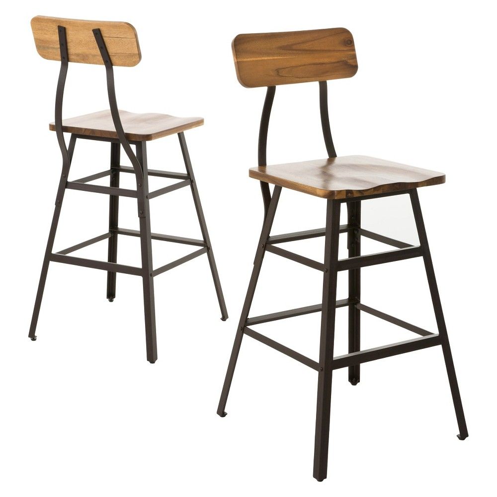 Set of 2 28"" Rugar Wood Counter Height Barstools Natural - Christopher Knight Home | Target