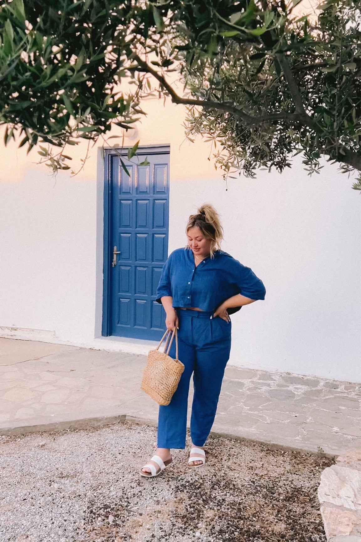Blue on blue for Greece 🇬🇷 

#LTKcurves #LTKtravel #LTKfit