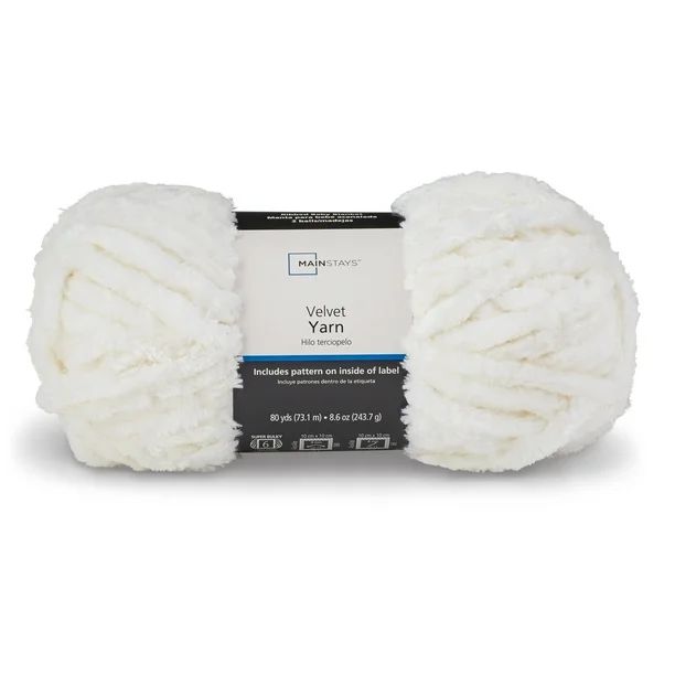 Mainstays Super Bulky 100% Polyester White Yarn, 80 yd | Walmart (US)