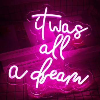 Wanxing It was All a Dream Neon Lights Pink Letters Led Neon Sign Cool Neon Light Sign for Bedroom,  | Amazon (US)