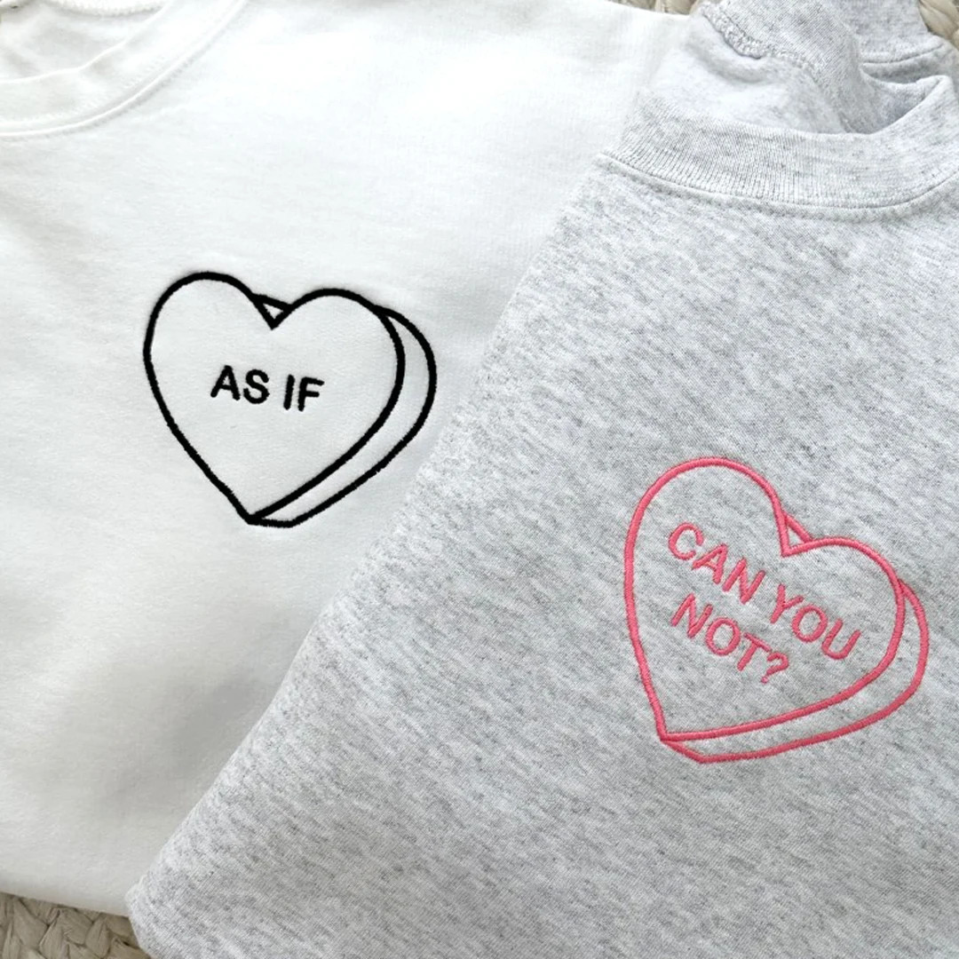 Custom Candy Heart Crewneck Valentine's Day Sweatshirt Candy Heart Crewneck Sweatshirt - Etsy | Etsy (US)