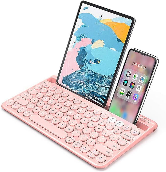 Bluetooth Keyboard, Jelly Comb Multi-Device Universal Bluetooth Rechargeable Keyboard with Integr... | Amazon (US)