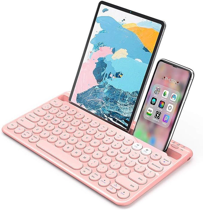 Bluetooth Keyboard, Jelly Comb Multi-Device Universal Bluetooth Rechargeable Keyboard with Integr... | Amazon (US)