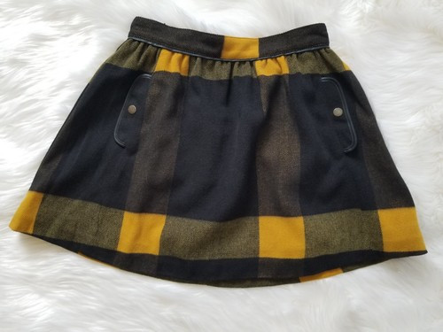 FREE PEOPLE Womens Black & Mustard Thick Plaid Wool Midi Flare Skirt Size 4 | eBay | eBay US