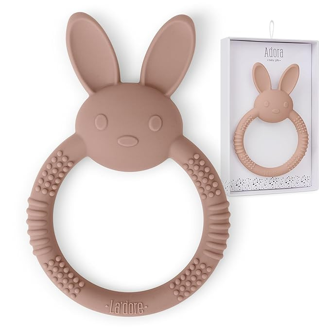 Silicone Baby Bunny Teething Toys - Silicone Teether Toys for Babies 0-6 Months - Cute Animal-Sha... | Amazon (US)