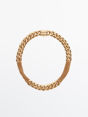 Gold plated mixed chain necklace -Studio - Massimo Dutti | Massimo Dutti (US)