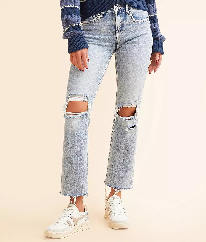 Mid-Rise Cropped Straight Stretch Jean | Buckle