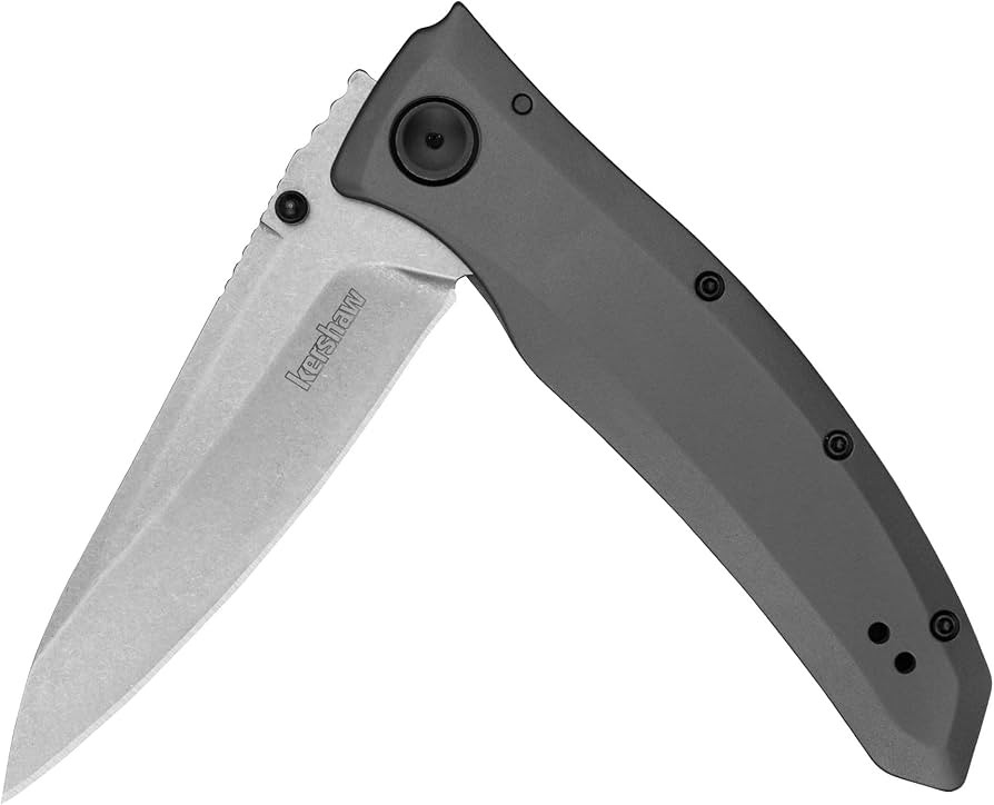 Kershaw Grid Folding Pocket Knife, Large 3.7 inch Stainless Steel Stonewashed Blade, Steel Handle... | Amazon (US)