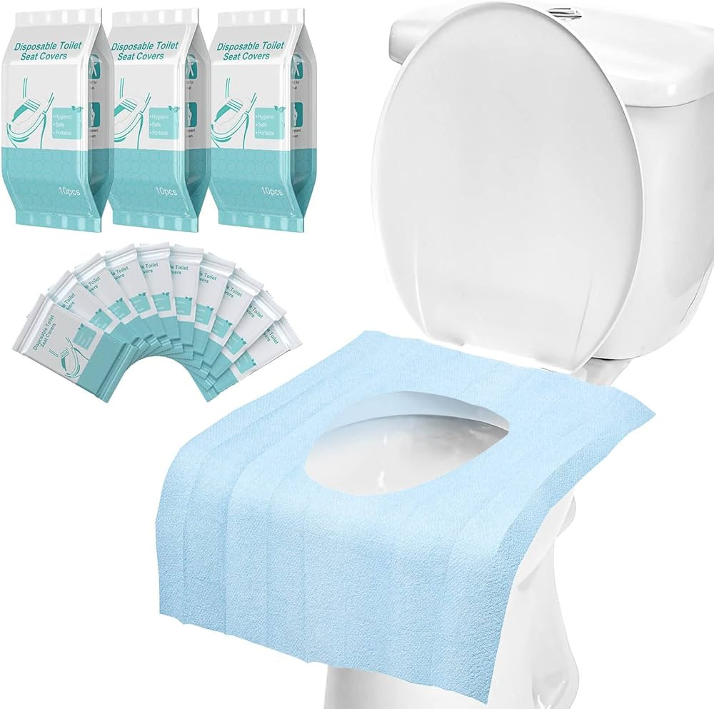 30 Pack Toilet Seat Covers Disposable100% Waterproof XL Individually Wrapped Disposable Toilet Se... | Amazon (US)