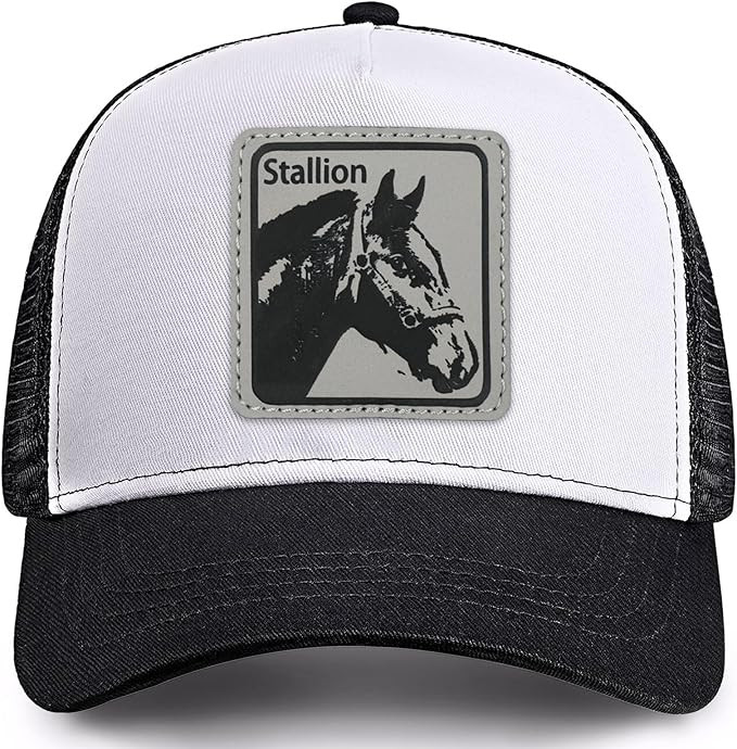 Animal Trucker Hats Leather Pattern Adjustable Snapback Mesh Animal Baseball Cap for Men | Amazon (US)