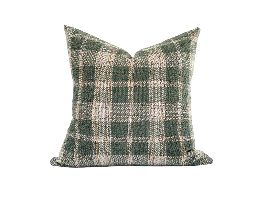 Green Plaid Pillow Cover: Modern Farmhouse Throw Pillow - Etsy | Etsy (Global)