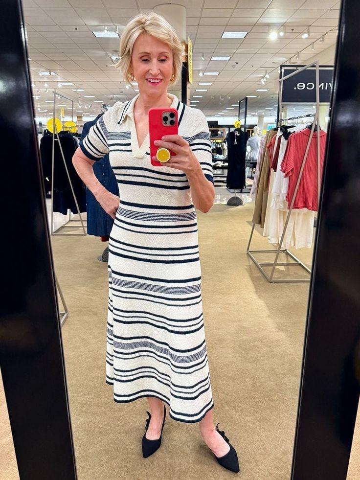 Preppy, polished, and perfectly fall-ready 🍂🤍
Tried on this striped polo sweater dress at the Nordstrom Anniversary Sale and I’m loving the sporty-chic vibe. Finished the look with pointed slingbacks for just the right touch of sophistication. 

#NordstromAnniversarySale #Over40Style #SweaterDressSeason #EffortlessChic #FallStyleFavorites 

#LTKSeasonal #LTKOver40 #LTKSaleAlert